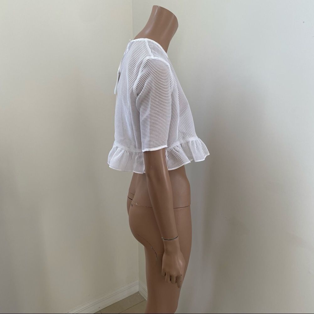 NEW Alice McCall About Us White Sheer Crop Top 0 - Picture 4 of 7